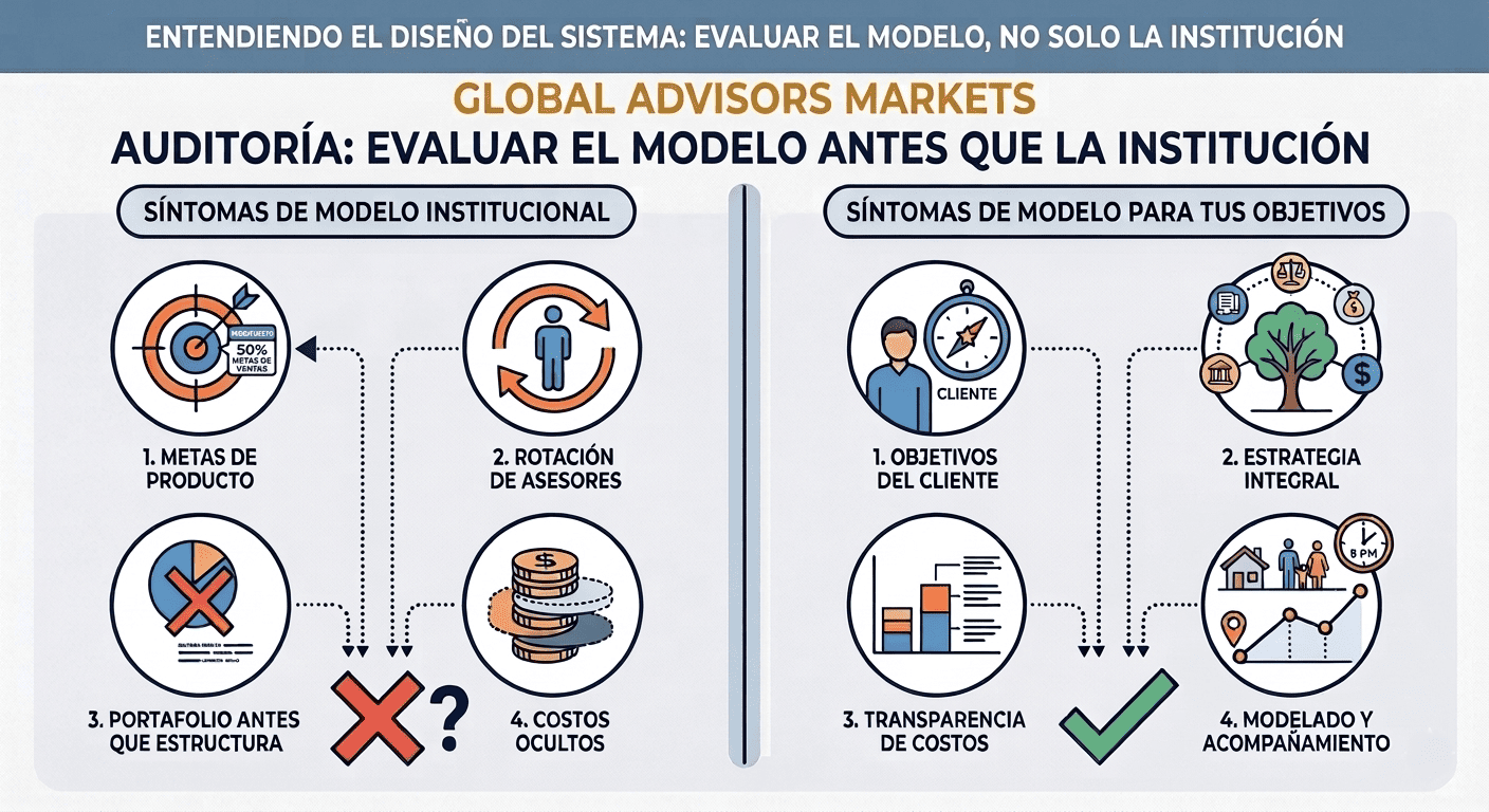 Diagrama Comparativo: Modelo Institucional vs. Modelo Centrado en el Cliente