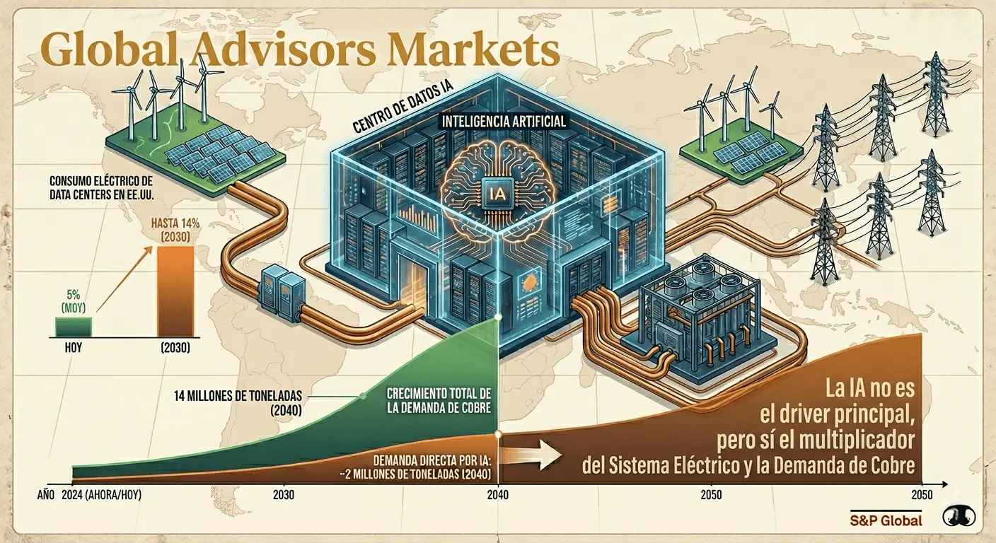Infografía Choque de Ciclos de Capital Cobre e IA